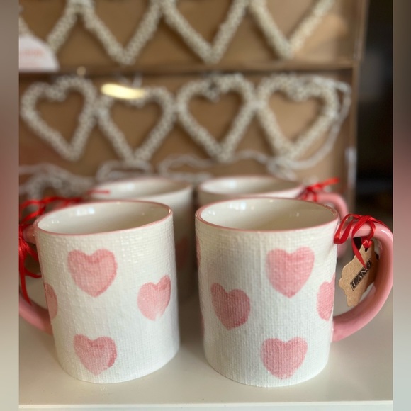 Lang Ceramic Heart-Print Mug Set of 4 - Picture 3 of 8